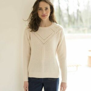 Kerek nyakú pulóver gyöngymintával kép