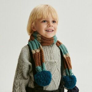 Reserved - Többszínű sál bojtokkal - Türkiz kép