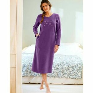 Hímzett, hosszú ujjú, polár hálóing kép