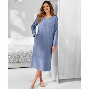 Hímzett, hosszú ujjú, polár hálóing kép