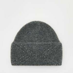 Reserved - Beanie sapka dekoratív strasszokkal - Szürke kép