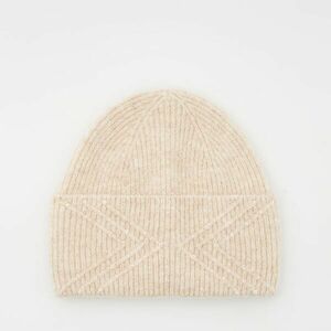 Reserved - Beanie sapka dekoratív strasszokkal - Bézs kép