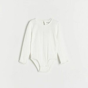 Reserved - Bordás kötésű pamutbody - Krém kép