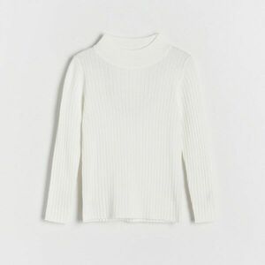 Reserved - Bordázott kötésű pulóver - Krém kép