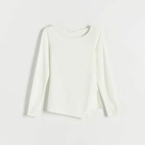 Reserved - Hosszú ujjú felső aszimmetrikus szegéllyel - Krém kép