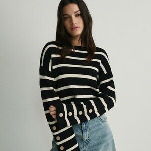 Reserved - Csíkos pulóver - Fekete kép