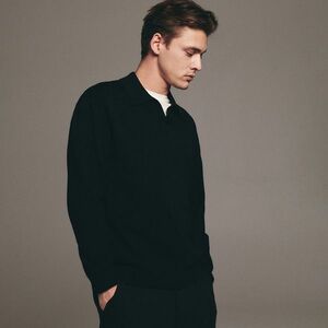 Reserved - Hosszú ujjú, pamut pólóing - Fekete kép