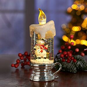 Ragyogó LED-es gyertya 'Hóember' kép