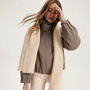 Reserved - Gyapjúval kevert sál - Bézs kép