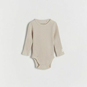 Reserved - Bordás kötésű pamutbody - Bézs kép
