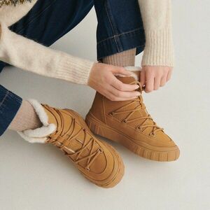 Reserved - Bőr hótaposó - Bézs kép