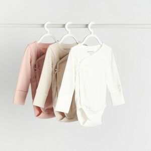 Reserved - 3 darab átlapolt body - Krém kép