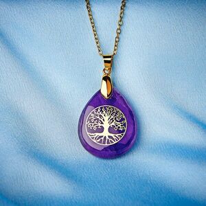 Nyaklánc Életfa, ametiszt kép