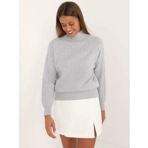 Női félgarbós, mintás garbó világos szürke kép