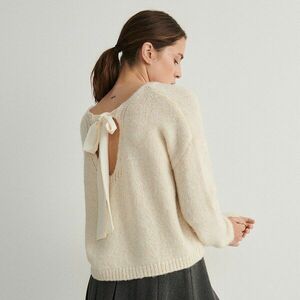 Reserved - Díszesen megkötött pulóver - Krém kép