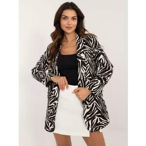 Női nyomtatott kabát ekrü-fekete kép