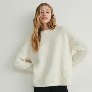 Reserved - Alpakagyapjúval készült pulóver - Krém kép