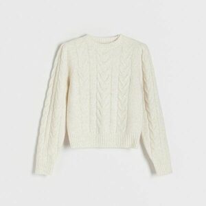 Reserved - Kábelkötésű pulóver - Krém kép