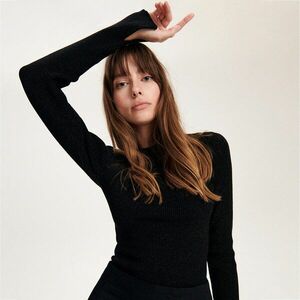 Reserved - Csillámos, bordás kötésű pulóver - Fekete kép