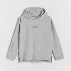 Reserved - Hosszú ujjú póló kapucnival - Világosszürke kép