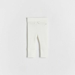 Reserved - Bordás kötésű leggings masnidíszítéssel - Krém kép