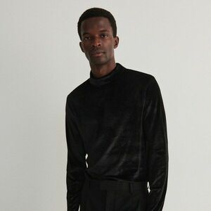 Reserved - Velúr félgarbó - Fekete kép