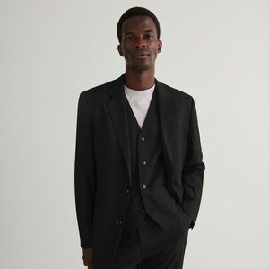 Reserved - Slim fit csíkos blézer - Fekete kép