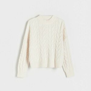 Reserved - Csavart mintás pulóver - Krém kép