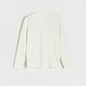 Reserved - Bordázott kötésű pulóver - Krém kép