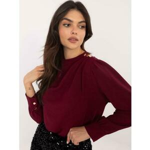 Bordeaux-i díszes blúz díszgombokkal kép