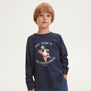 Reserved - Oversized hosszú ujjú póló karácsonyi mintával - Kék kép