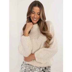 Világosbézs színű, gyapjúkeverékből készült oversize pulóver kép