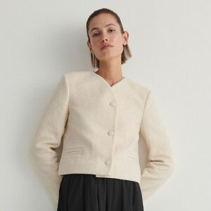 Reserved - Egysoros blézer - Krém kép