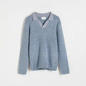 Reserved - Hosszú ujjú pólóing gyapjúkeverékkel - Kék kép