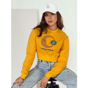 Női pulóver LUNA crop top, sárga kép