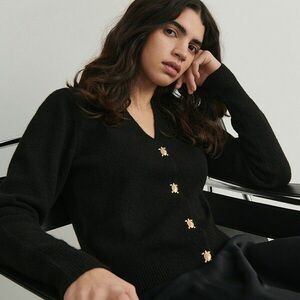 Reserved - Kardigán dekoratív gombokkal - Fekete kép