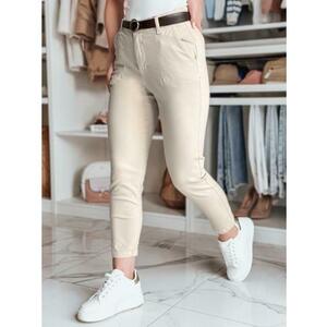 Női slim fit nadrág övvel TAIRONIK világos bézs kép