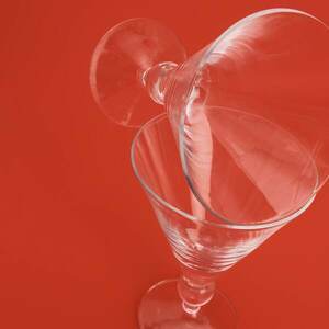 Reserved - Bárpohár a talpánál dekoratív gömbbel - Fehér kép