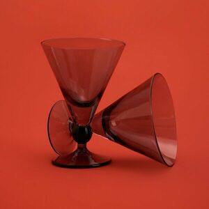 Reserved - Bárpohár a talpánál dekoratív gömbbel - Fekete kép