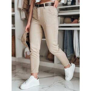 Női slim fit nadrág övvel TAIRONIK sötét bézs kép