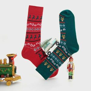 Reserved - 2 pár mintás zokni - Khaki kép