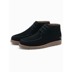 Férfi szarvasbőr bokacsizma vastag talppal – sötétkék V4 OM-FOCS-0164 kép