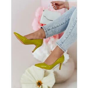 Női CRANTIK cipő, zöld, magas sarokkal kép