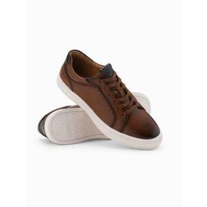 Férfi cipők öko bőrből – barna V1 OM-FOCS-0179 kép