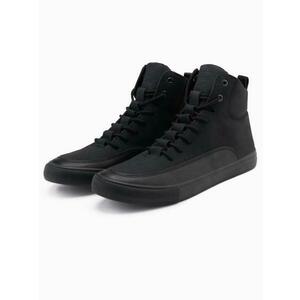 Férfi bokacsizma díszítő pántokkal – fekete V4 OM-FOSH-0176 kép