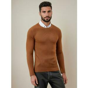 Férfi pulóver, teveszínű kép