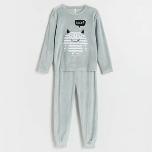 Reserved - Kétrészes pizsama applikációval - Világosszürke kép