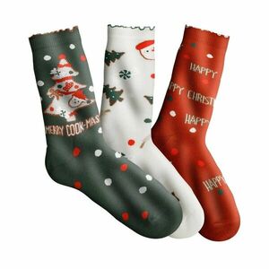 3 pár zokni készlet karácsonyi motívumokkal kép