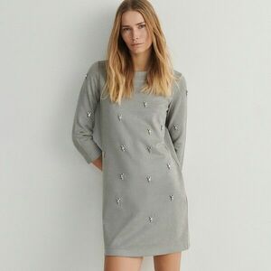 Reserved - Ruha strasszköves díszítéssel - Világosszürke kép