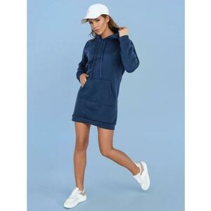 TIMMY női pulóver, hosszú, kapucnis, oversize, sötétkék kép